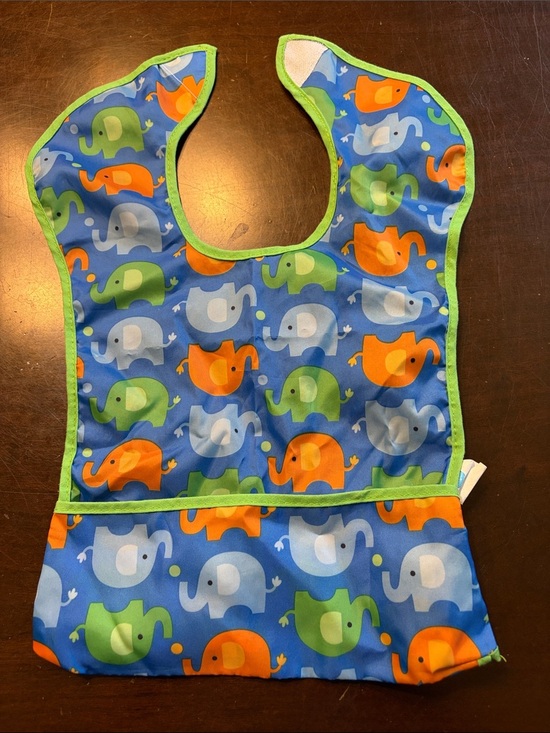 Neat Solutions Other - Waterproof Kids Bib with Elephant Print in Blue, Green & Orange
